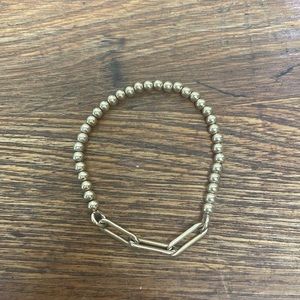 14k gold filled paper clip stacking bracelet